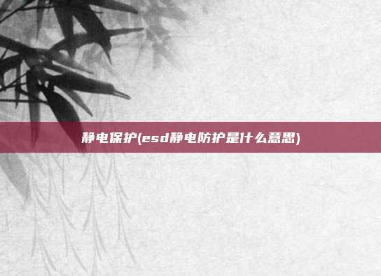 静电保护(esd静电防护是什么意思)
