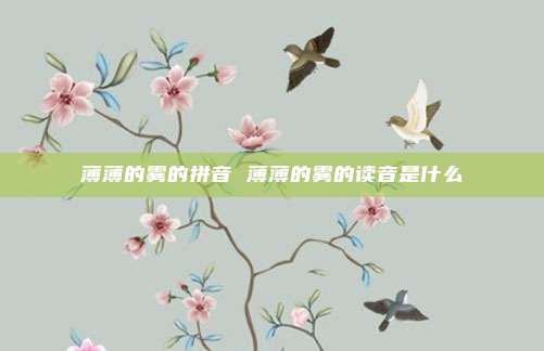 薄薄的雾的拼音 薄薄的雾的读音是什么