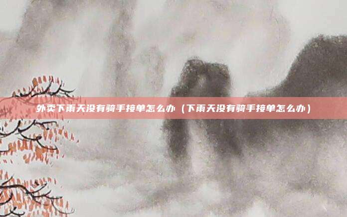 外卖下雨天没有骑手接单怎么办(下雨天没有骑手接单怎么办)