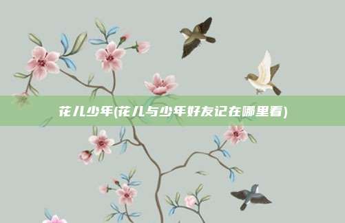 花儿少年(花儿与少年好友记在哪里看)
