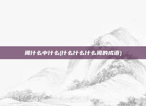 闻什么中什么(什么什么什么闻的成语)