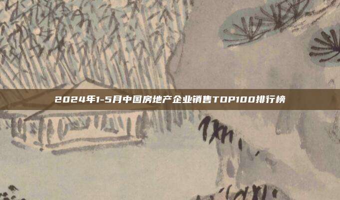 2024年1-5月中国房地产企业销售TOP100排行榜