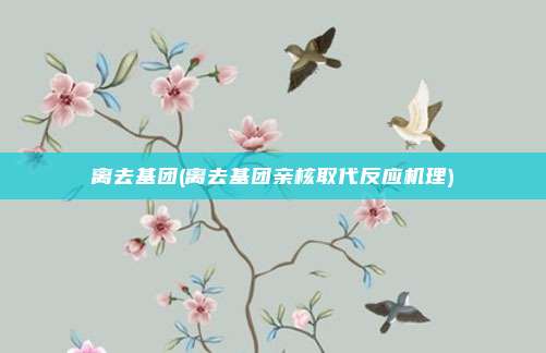 离去基团(离去基团亲核取代反应机理)