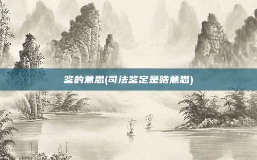 鉴的意思(司法鉴定是啥意思)