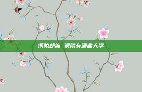 铜陵邮编 铜陵有哪些大学