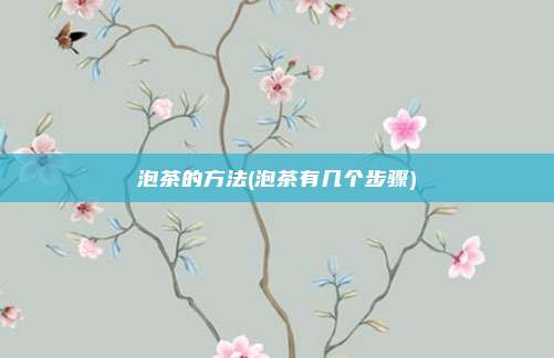泡茶的方法(泡茶有几个步骤)