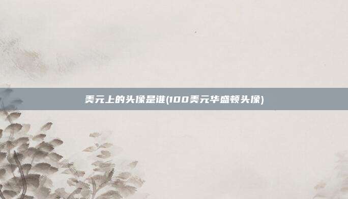 美元上的头像是谁(100美元华盛顿头像)