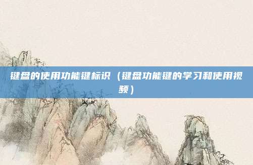 键盘的使用功能键标识(键盘功能键的学习和使用视频)