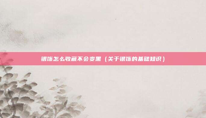 银饰怎么收藏不会变黑(关于银饰的基础知识)