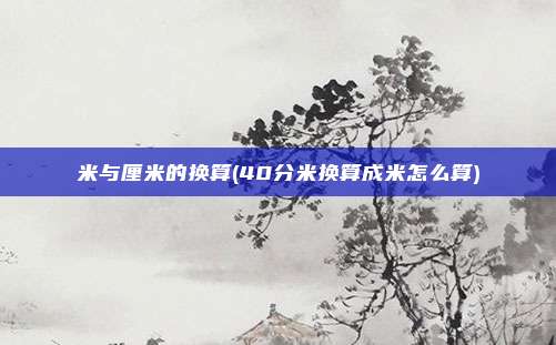 米与厘米的换算(40分米换算成米怎么算)