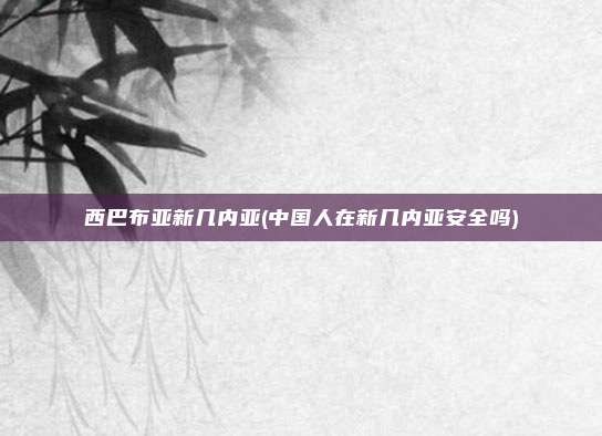 西巴布亚新几内亚(中国人在新几内亚安全吗)