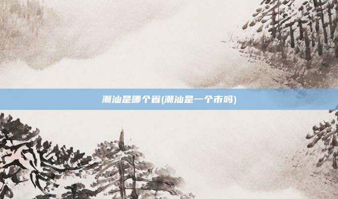 潮汕是哪个省(潮汕是一个市吗)