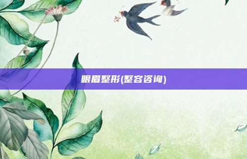 眼眉整形(整容咨询)