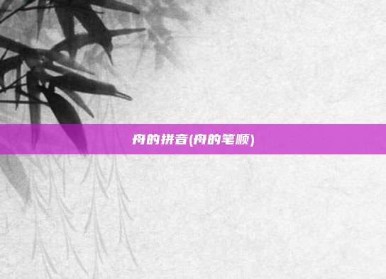 舟的拼音(舟的笔顺)
