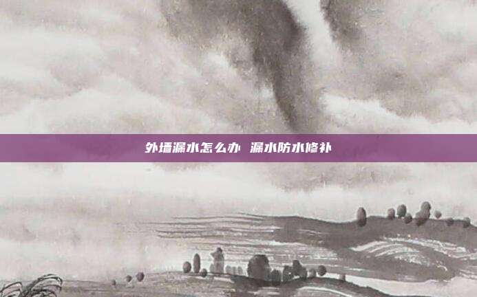 外墙漏水怎么办 漏水防水修补
