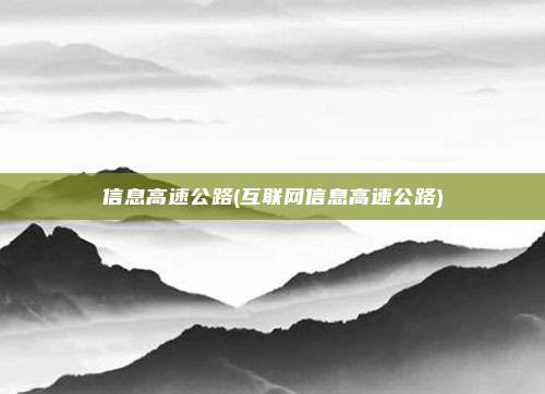 信息高速公路(互联网信息高速公路)