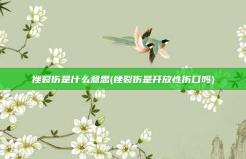 挫裂伤是什么意思(挫裂伤是开放性伤口吗)