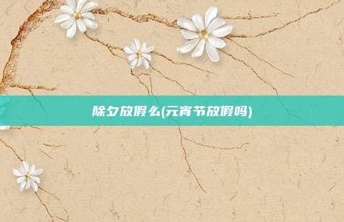 除夕放假么(元宵节放假吗)