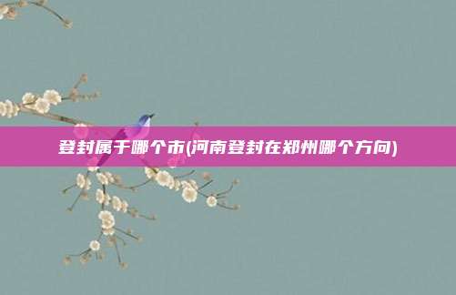 登封属于哪个市(河南登封在郑州哪个方向)