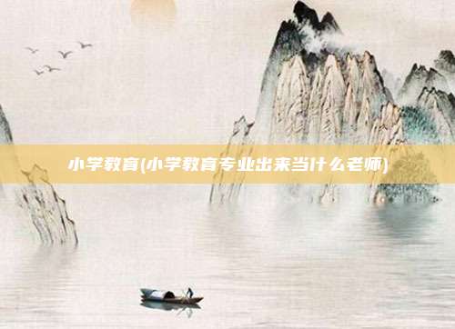 小学教育(小学教育专业出来当什么老师)