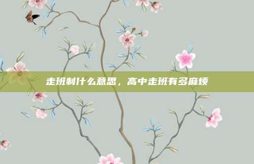 走班制什么意思,高中走班有多麻烦