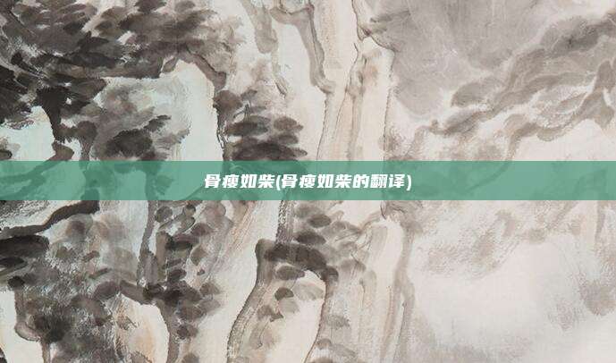 骨瘦如柴(骨瘦如柴的翻译)