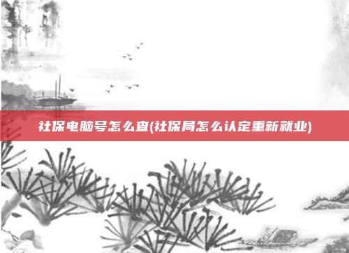 社保电脑号怎么查(社保局怎么认定重新就业)