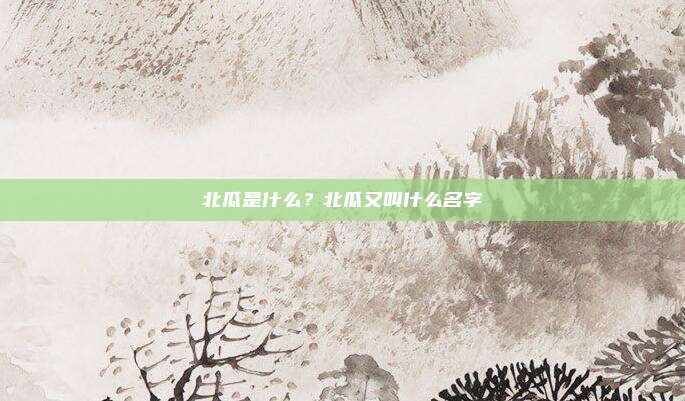 北瓜是什么?北瓜又叫什么名字