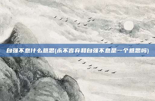 自强不息什么意思(永不言弃和自强不息是一个意思吗)