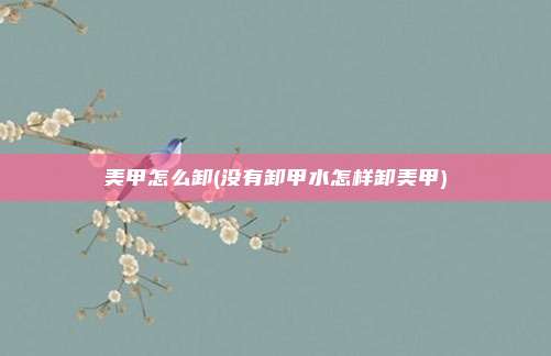 美甲怎么卸(没有卸甲水怎样卸美甲)