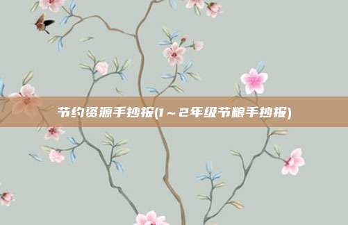 节约资源手抄报(1～2年级节粮手抄报)