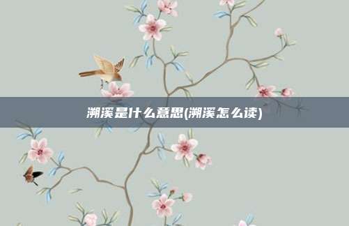 溯溪是什么意思(溯溪怎么读)