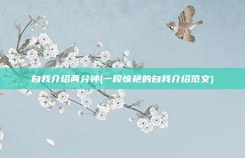 自我介绍两分钟(一段惊艳的自我介绍范文)