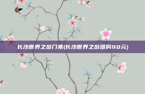 长沙世界之窗门票(长沙世界之窗团购90元)