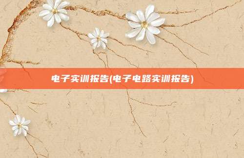 电子实训报告(电子电路实训报告)
