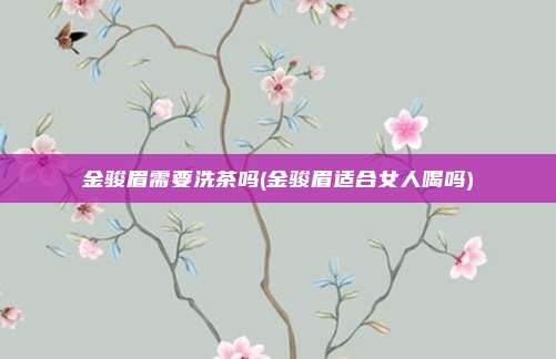 金骏眉需要洗茶吗(金骏眉适合女人喝吗)