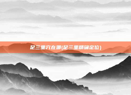 足三里穴在哪(足三里精确定位)