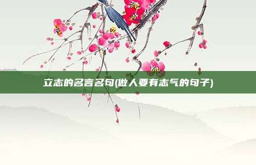 立志的名言名句(做人要有志气的句子)