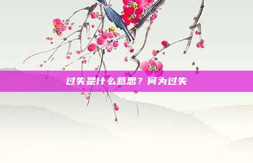 过失是什么意思?何为过失
