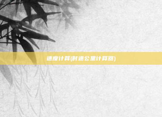 速度计算(时速公里计算器)