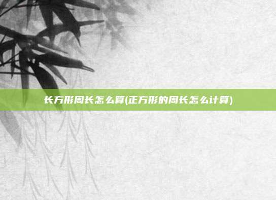 长方形周长怎么算(正方形的周长怎么计算)