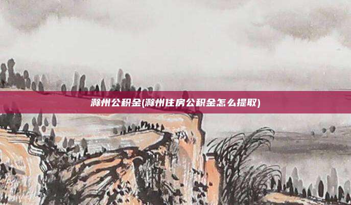 滁州公积金(滁州住房公积金怎么提取)
