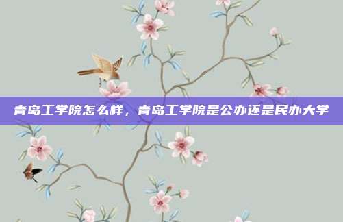 青岛工学院怎么样,青岛工学院是公办还是民办大学