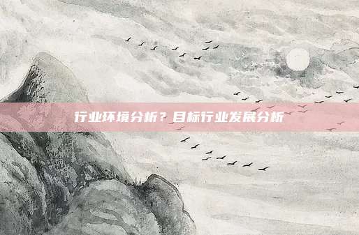 行业环境分析?目标行业发展分析