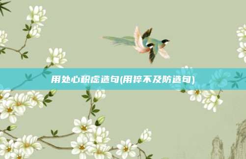 用处心积虑造句(用猝不及防造句)