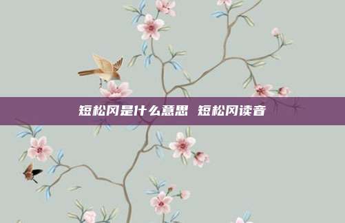 短松冈是什么意思 短松冈读音