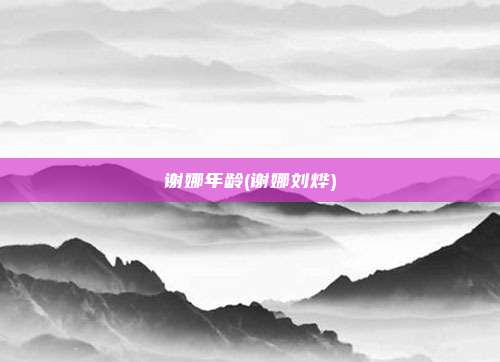 谢娜年龄(谢娜刘烨)