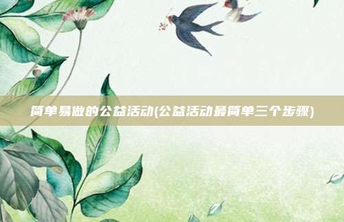 简单易做的公益活动(公益活动最简单三个步骤)