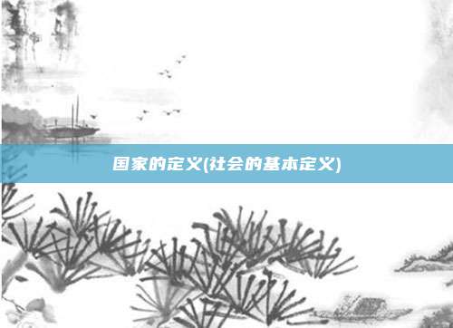 国家的定义(社会的基本定义)