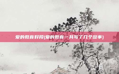 爱的教育好段(爱的教育一共写了几个故事)